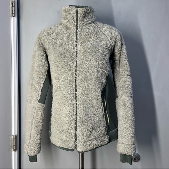 Columbia Sherpa Fleece Full Zip Stylish Green Jacket Women Small Hiking Camping - Picture 2 of 11